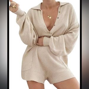 Free People Beach waffle knit romper